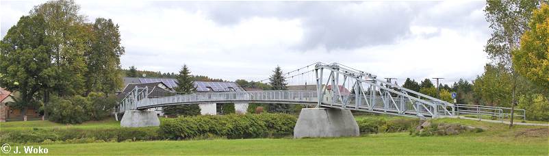 Schaukelbrücke ber die Zwickauer Mulde bei Sörnzig