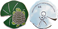 Geocaching HQ 2023 Lackey Geocoin - lily pad