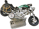 Motorcycle with a TB attached.