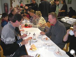 im Frühstücksraum der Jugendherberge