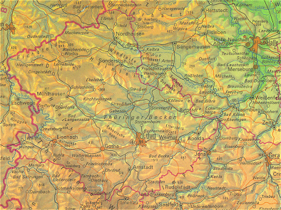 Kartenausschnitt: Thüringer Becken
